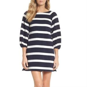 NWT! Eliza J Stripe Balloon Sleeve Shift Dress, Size 2